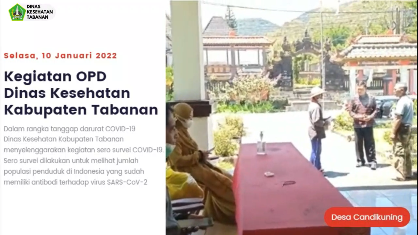 Sero survei COVID-19 Kabupaten Tabanan