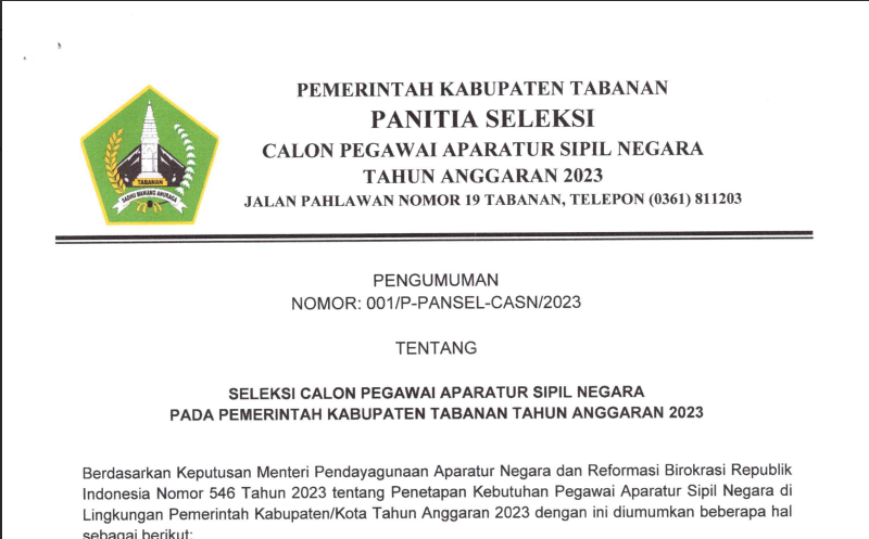 1. Pendaftaran cpns